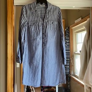 Chambray pinstripe shirtdress